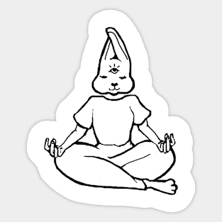 Meditating Bunny Sticker